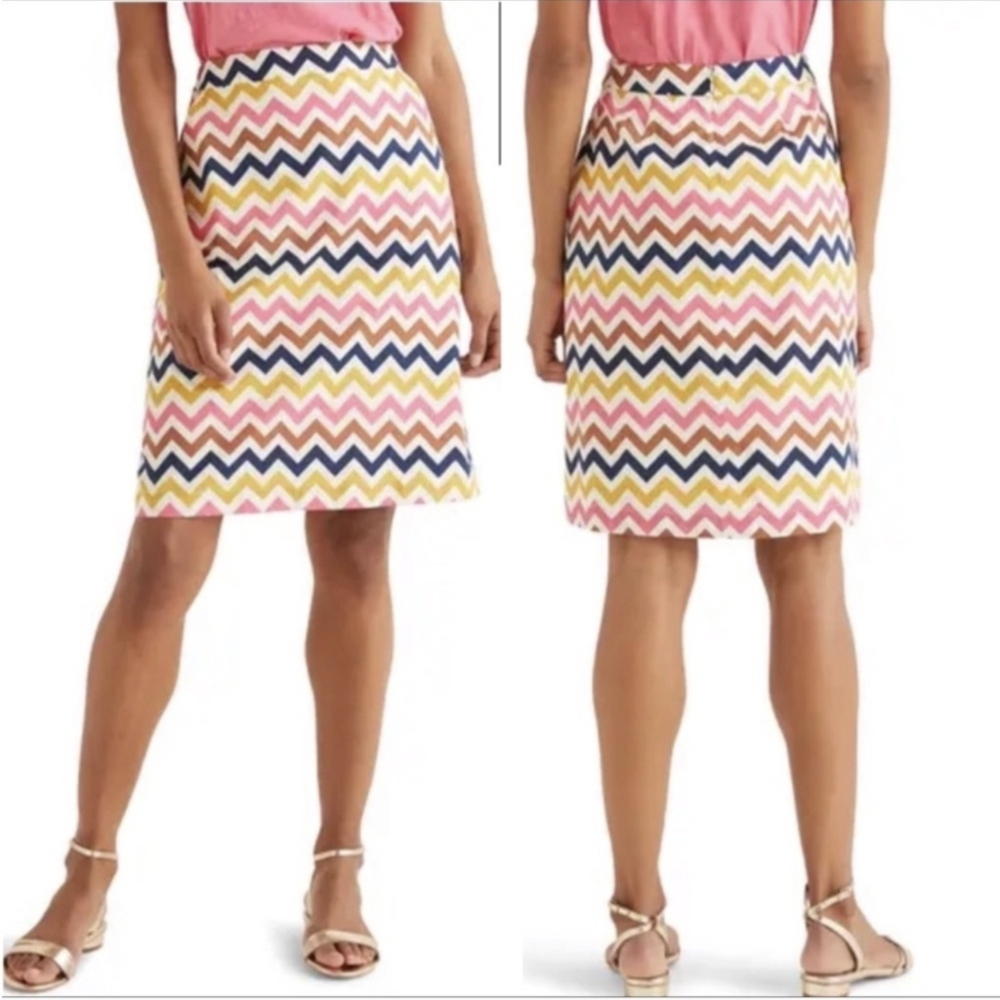 NWT Boden Francesca Chevron Strip A-line Skirt, 8P US